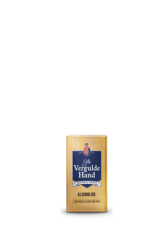 Vergulde Hand alu blok voor scheren en ontharen, 75 gram, compacte en natuurlijke scheerhulpmiddel voor huidverzorging.
