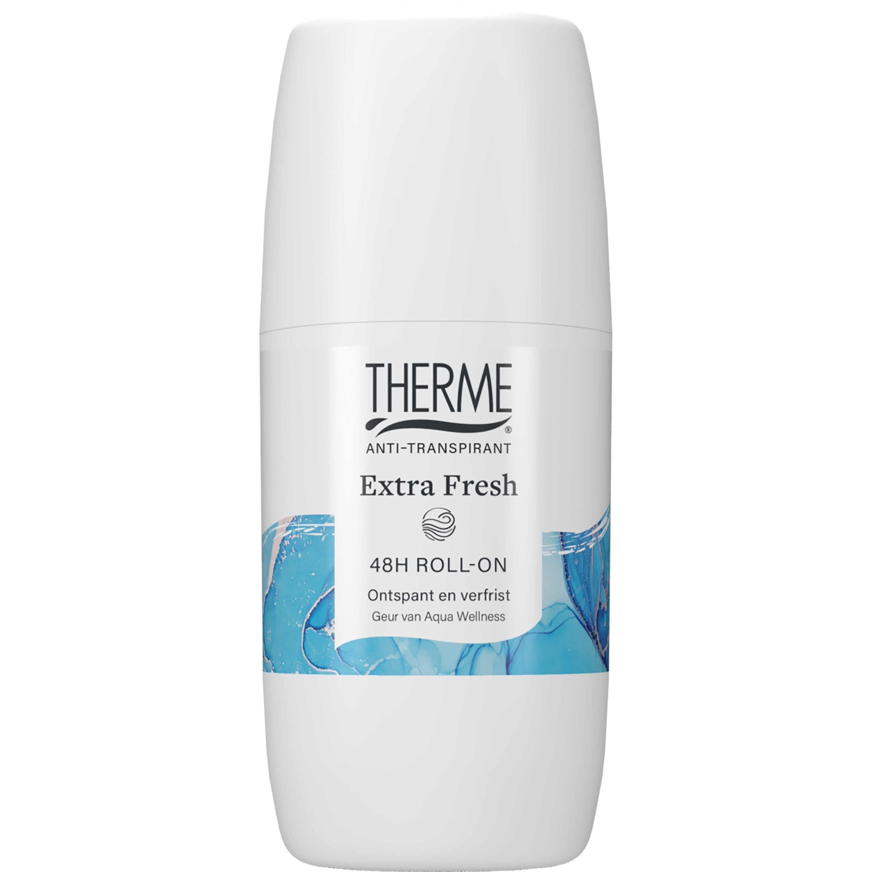 Therme Deoroller anti-transpirant extra fresh in 60ml bottle, showing the deodorant stick with a sleek design and fresh scent packaging.