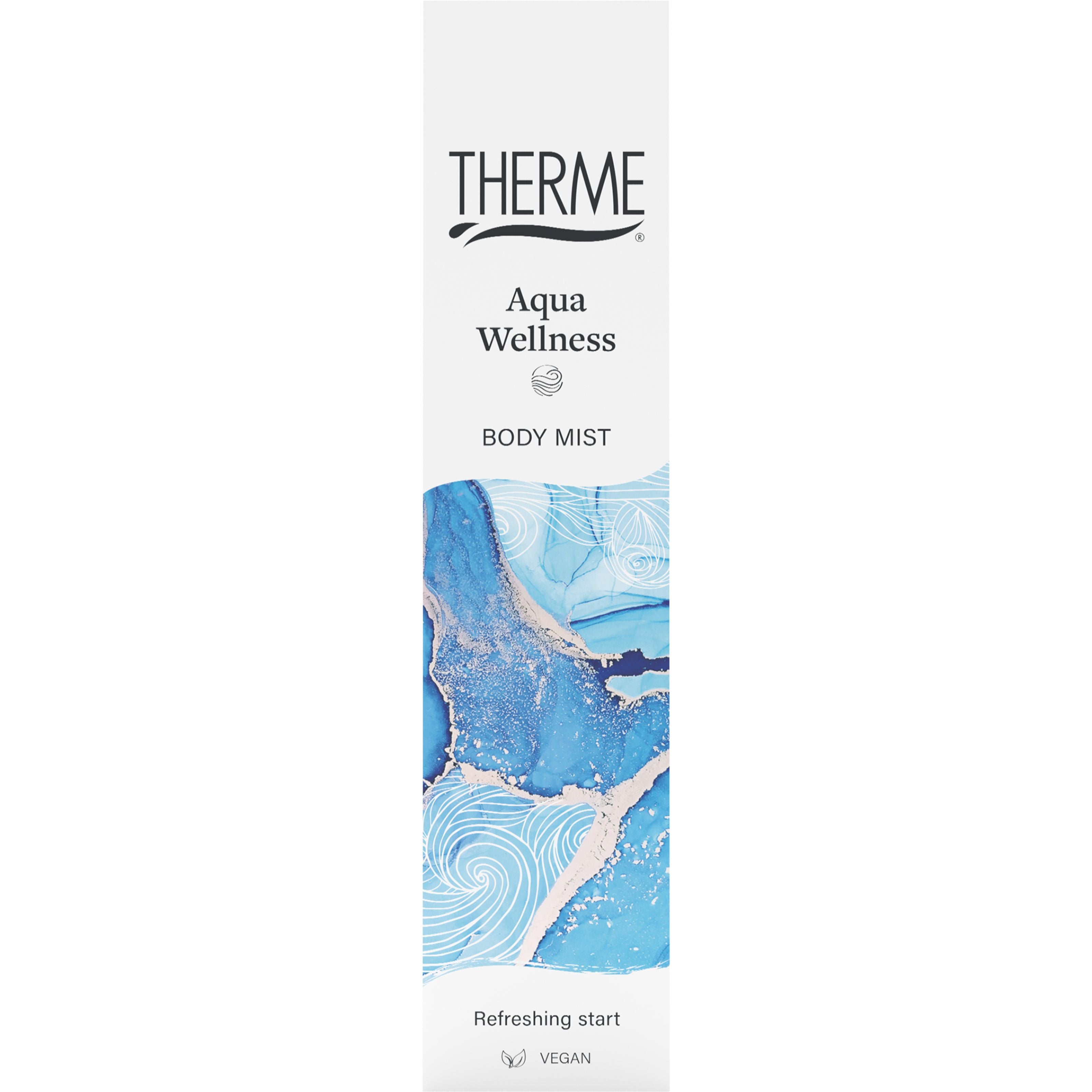 Therme Aqua Wellness Body Mist 60ml, refreshing body spray with soothing scents, in a sleek 60ml bottle.