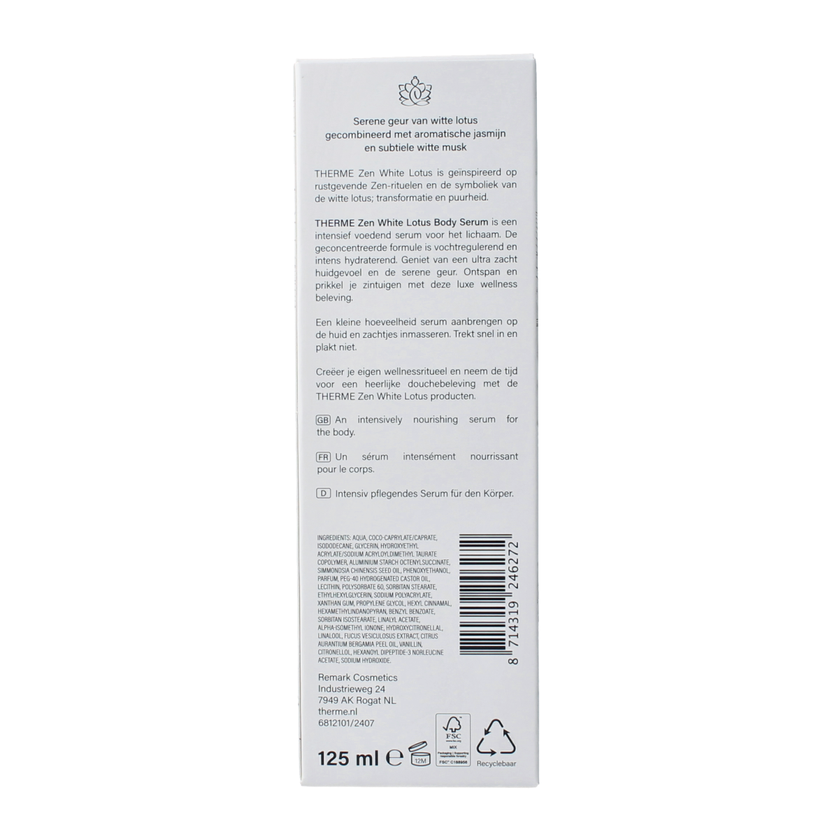 Therme Zen white lotus body serum 125.00 Milliliter