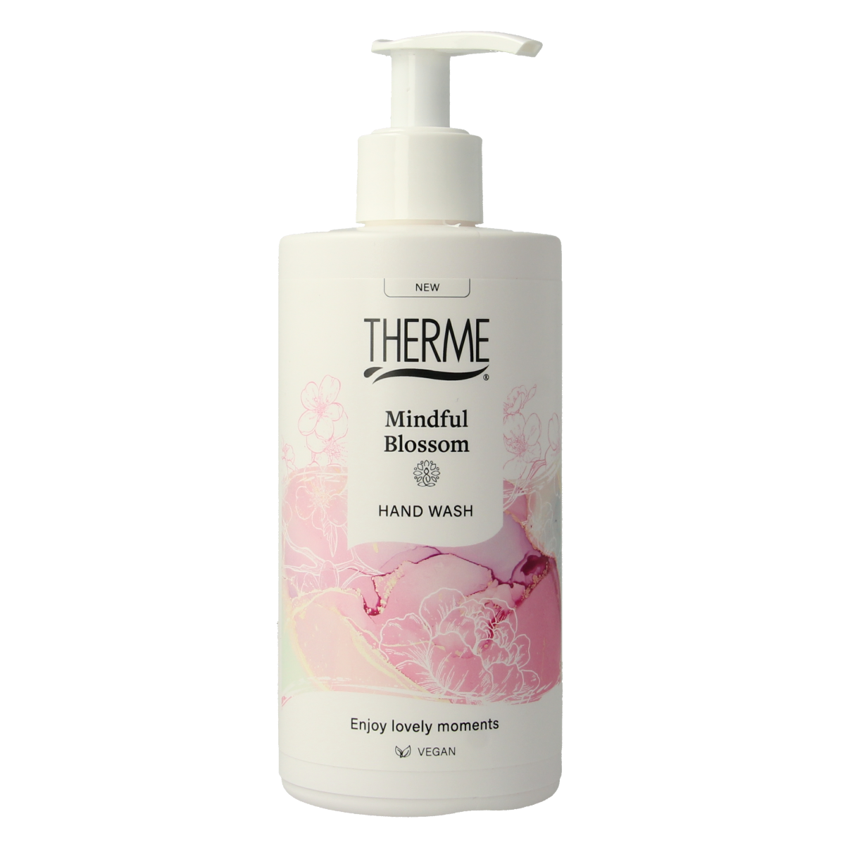Therme Mindful Blossom handwash in 300ml bottle, featuring floral design and gentle hand care formulation.