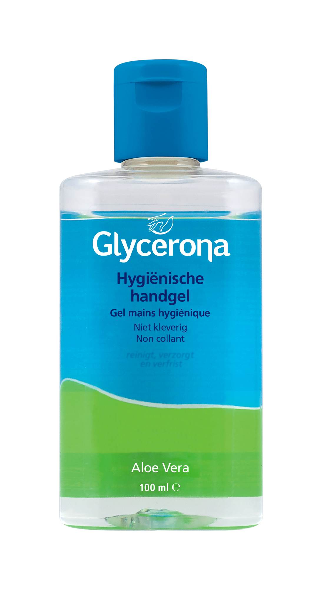 Glycerona Handgel hygienisch in 100ml bottle, hand hygiene and skin care product by Glycerona.