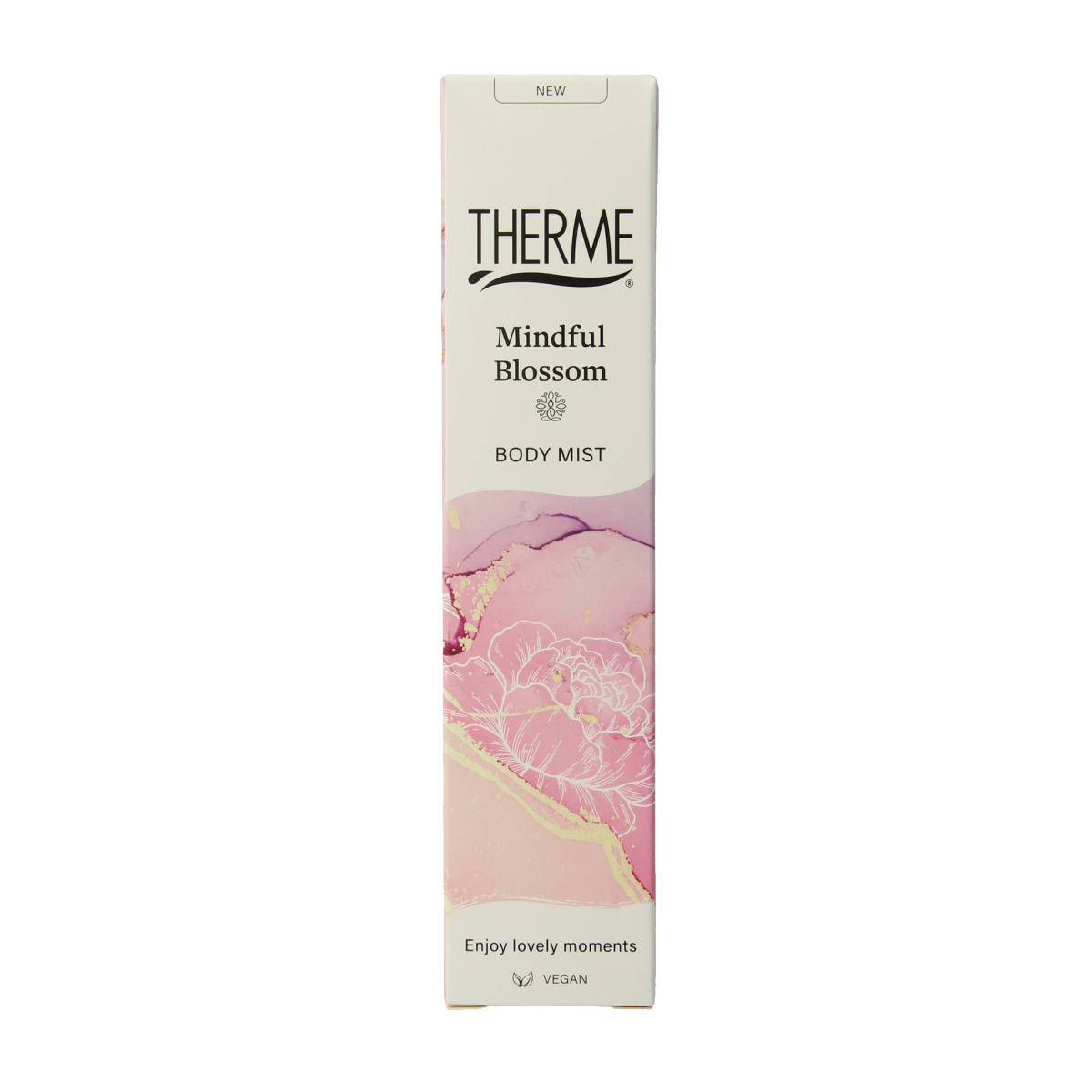 Therme Bodymist Mindful Blossom 60ml, refreshing body spray with floral scent, in a clear spray bottle for body care.