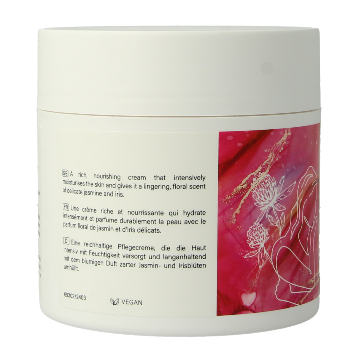 Therme Blooming Body Butter 225g jar with floral design, moisturizing body care product for soft skin.