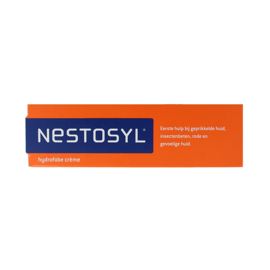 Nestosyl zalf 30g tube for treating cuts and bites, with herbal ingredients, displayed on a white background.