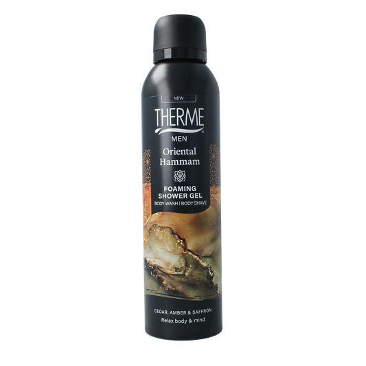 Therme Oriental hammam foaming shower gel in 200ml bottle, luxurious bad en douche with oriental scent and rich foam.