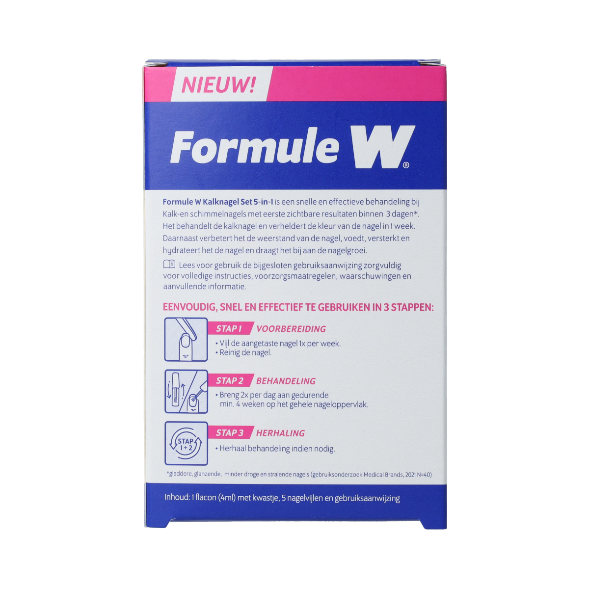 Formule W Kalknagel 5-in-1 set for toenail care, includes tools for treating and preventing nail fungus and damaged nails.