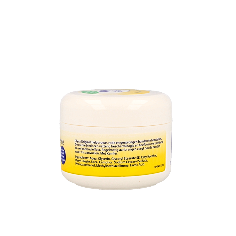 Dr. Swaab Handcreme glyca met kamfer in 100ml tube, moisturizing hand care with camphor for dry or irritated skin.
