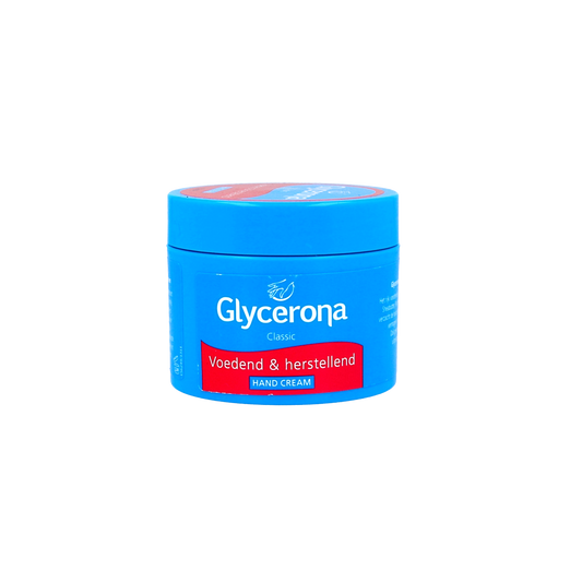 Glycerona hand cream in a classic pot, 150ml, moisturizing handverzorging with smooth, nourishing formula.