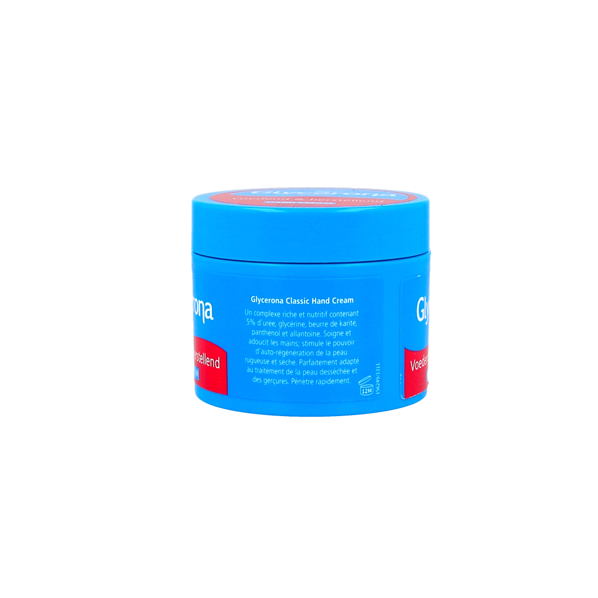 Glycerona Handcreme classic pot 150ml, moisturizing hand care cream in a white jar with a flip-top lid.