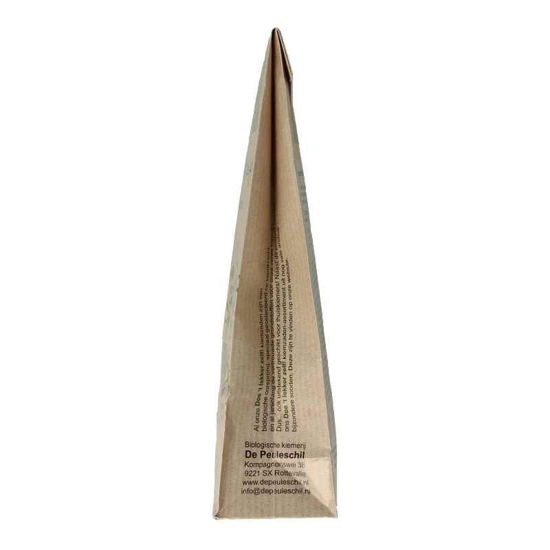 Organic Peuleschil Taugebonen in 145g package, fresh green bean pods, healthy vegetable from Peuleschil brand.