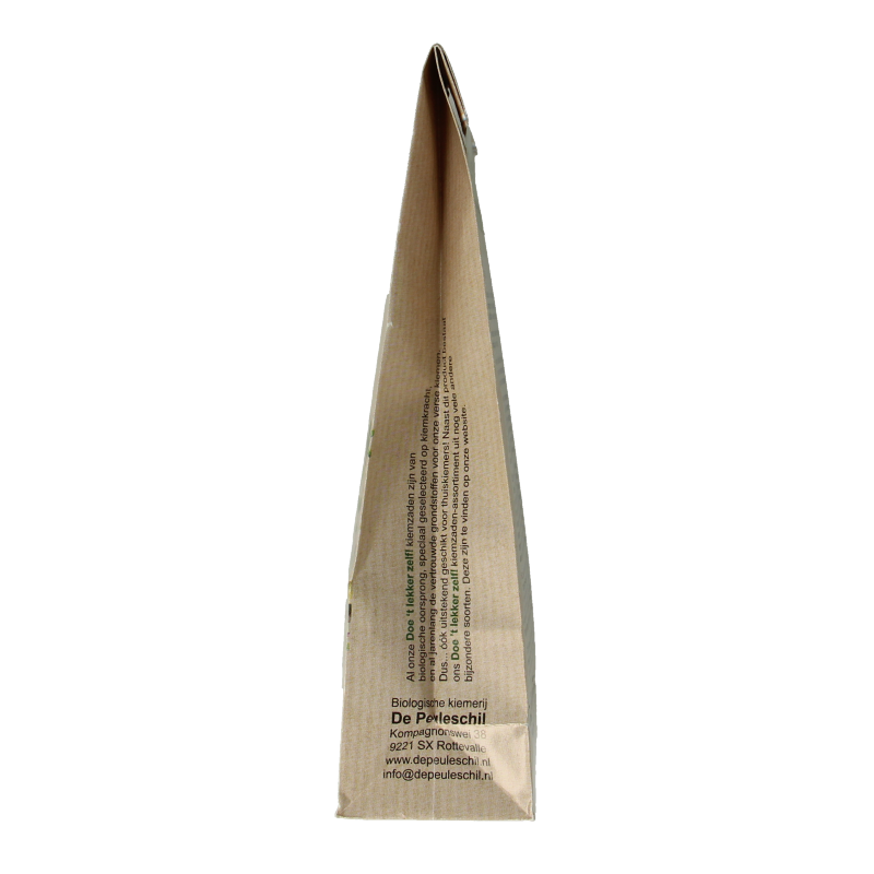 Organic Peuleschil Radijszaad (radish seeds) in 130g package, used for planting or culinary purposes, displayed in the image.