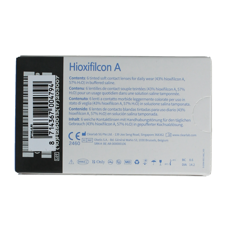 Eyefresh contact lenses -2.50 diopters, 6-pack, optiek brand, clear lenses for vision correction, displayed on a white background.