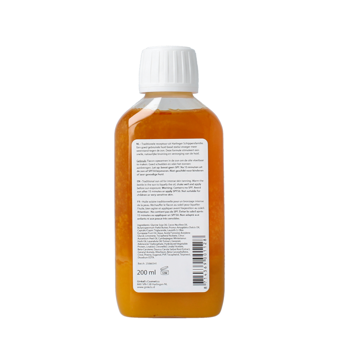 Ginkel's Harlinger Schippers Bruin Zonnen liqueur bottle, 200ml, with label and cap visible in the image.