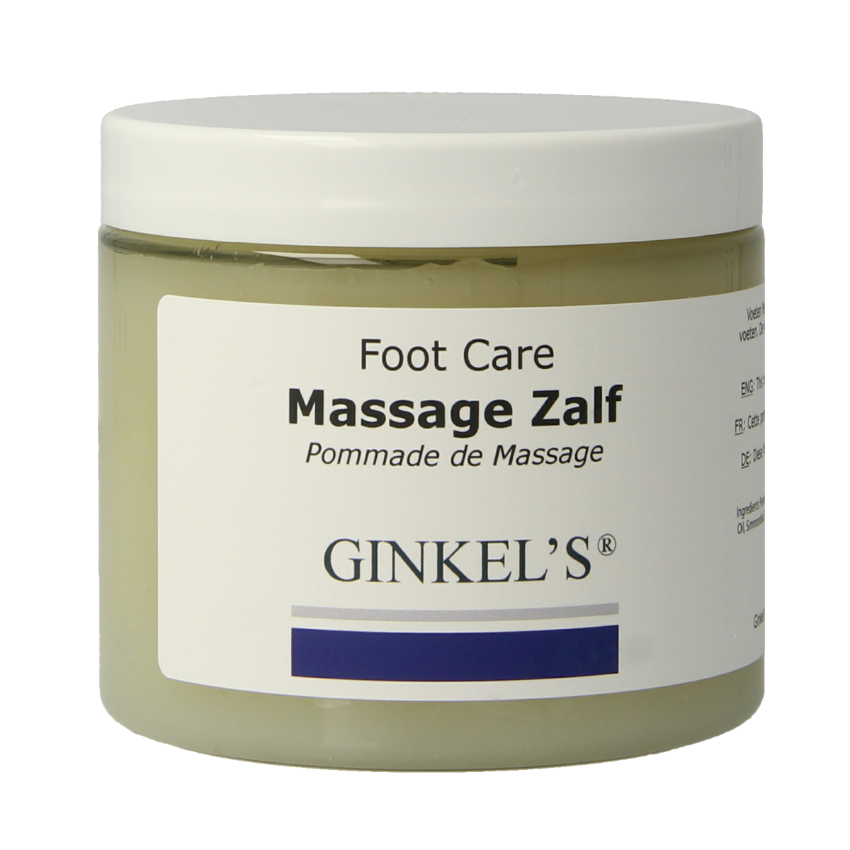 Ginkel's Voeten massagezalf in 200ml tube, foot care product for soothing and nourishing feet, brand Ginkel's