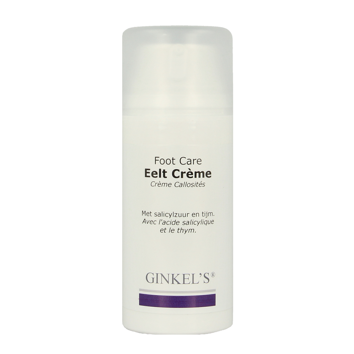 Ginkel's Eeltcreme extra 100ml foot care cream in a tube, designed for nourishing and softening dry, calloused feet.