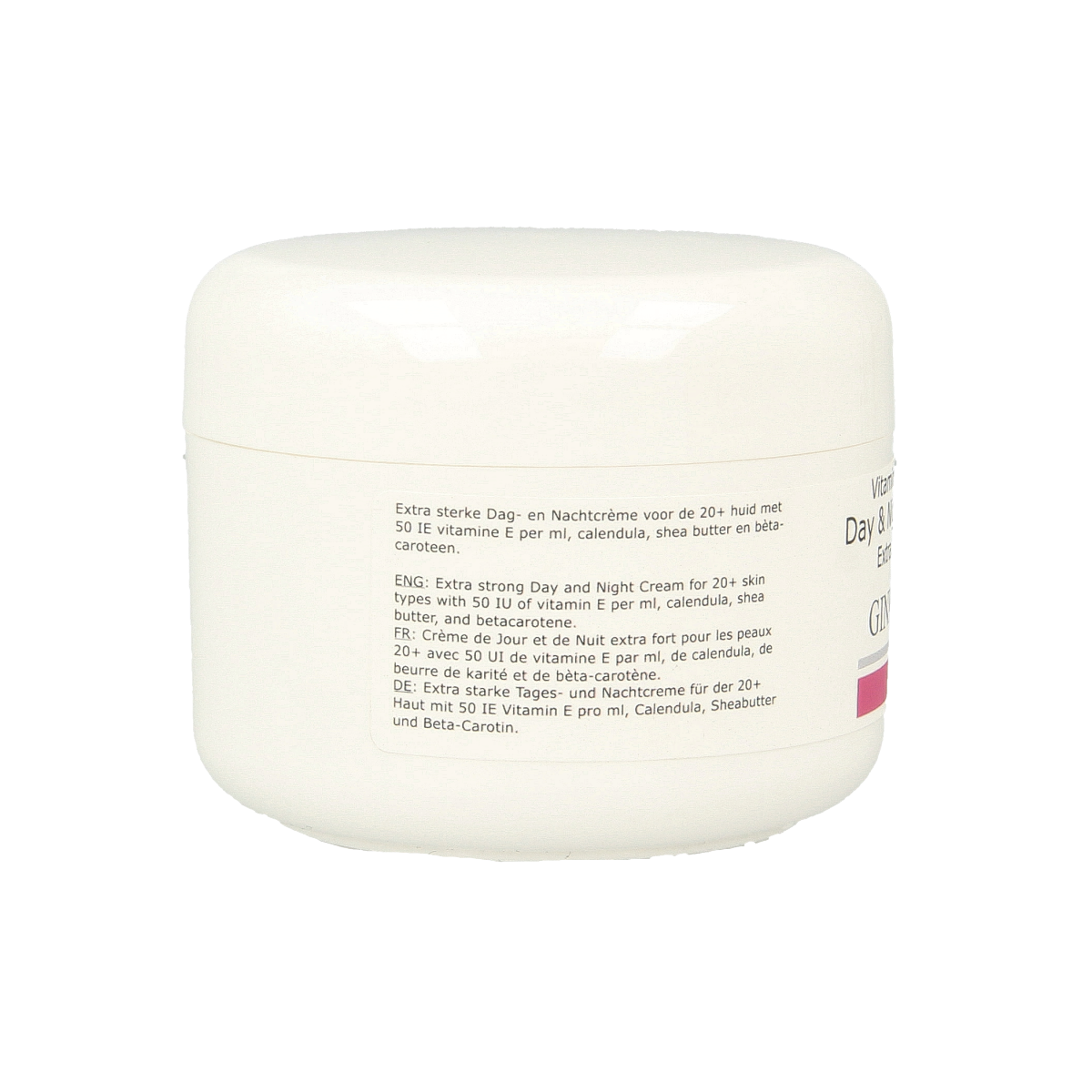Ginkel's Vitamine E gezichtsverzorgingscrème extra sterk in 100ml container, designed for nourishing facial skin.