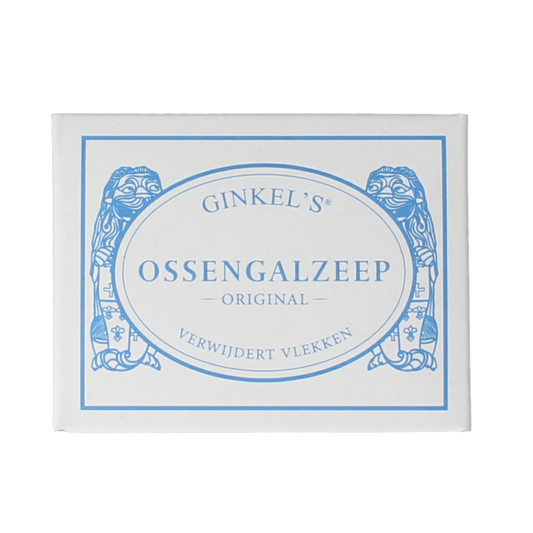 Ginkel's Ossengal zeep 85g, traditional soap bar with natural ingredients, shown in a close-up image.