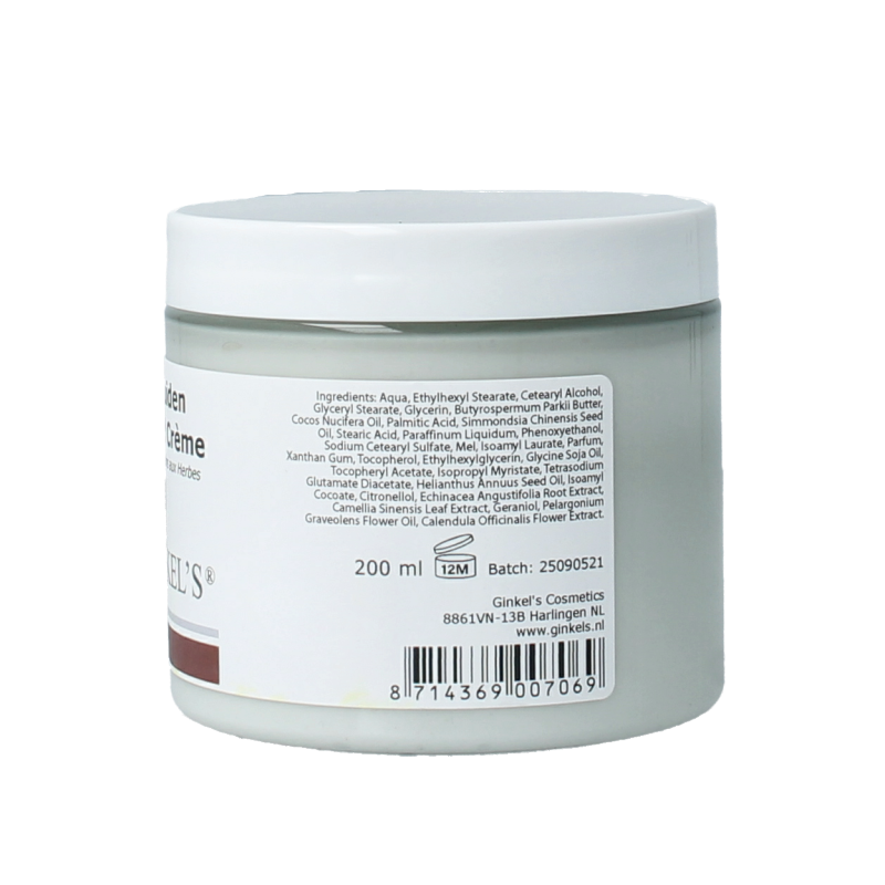 Ginkel's Kruiden handcreme in 200ml tube, moisturizing hand care with herbal ingredients, from Ginkel's.