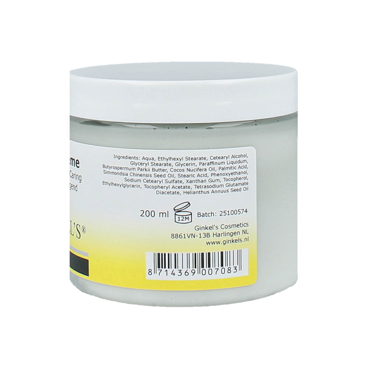 Ginkel's Uiercreme verzorgend body cream in a 200ml tube, nourishing and hydrating body care product.