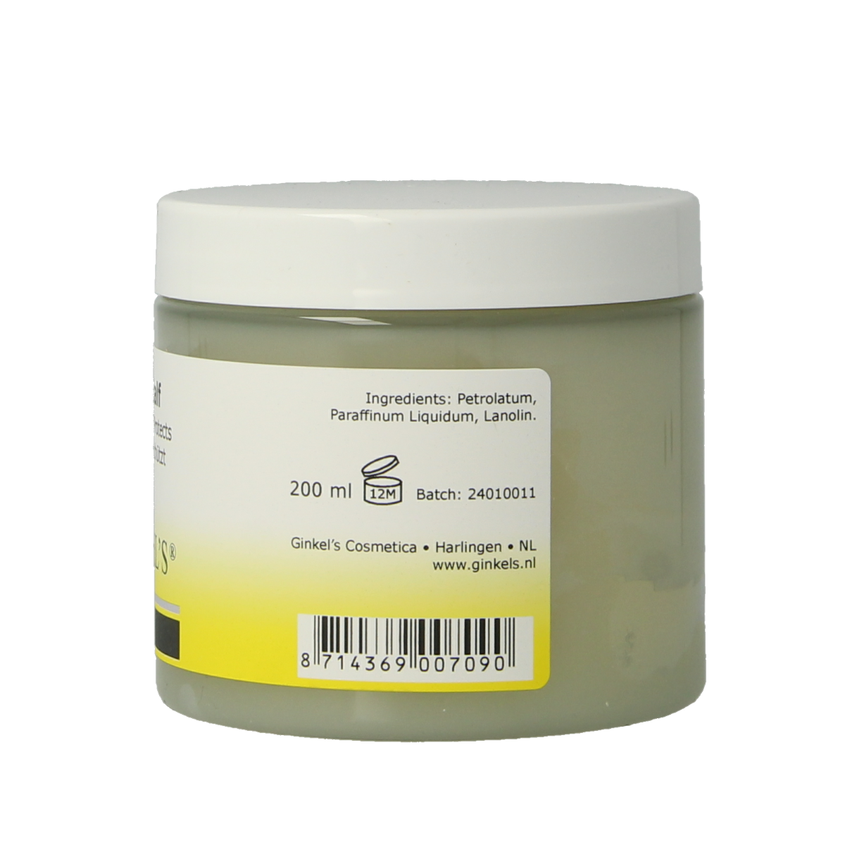 Ginkel's Uierzalf beschermend body care cream in 200ml jar, natural skincare product for skin protection and nourishment.