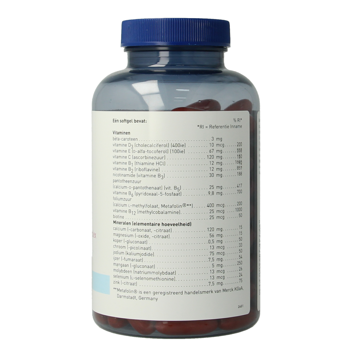 Orthica Multi Soft multivitamin softgels in a blister pack, showing the supplement's packaging and softgel capsules.