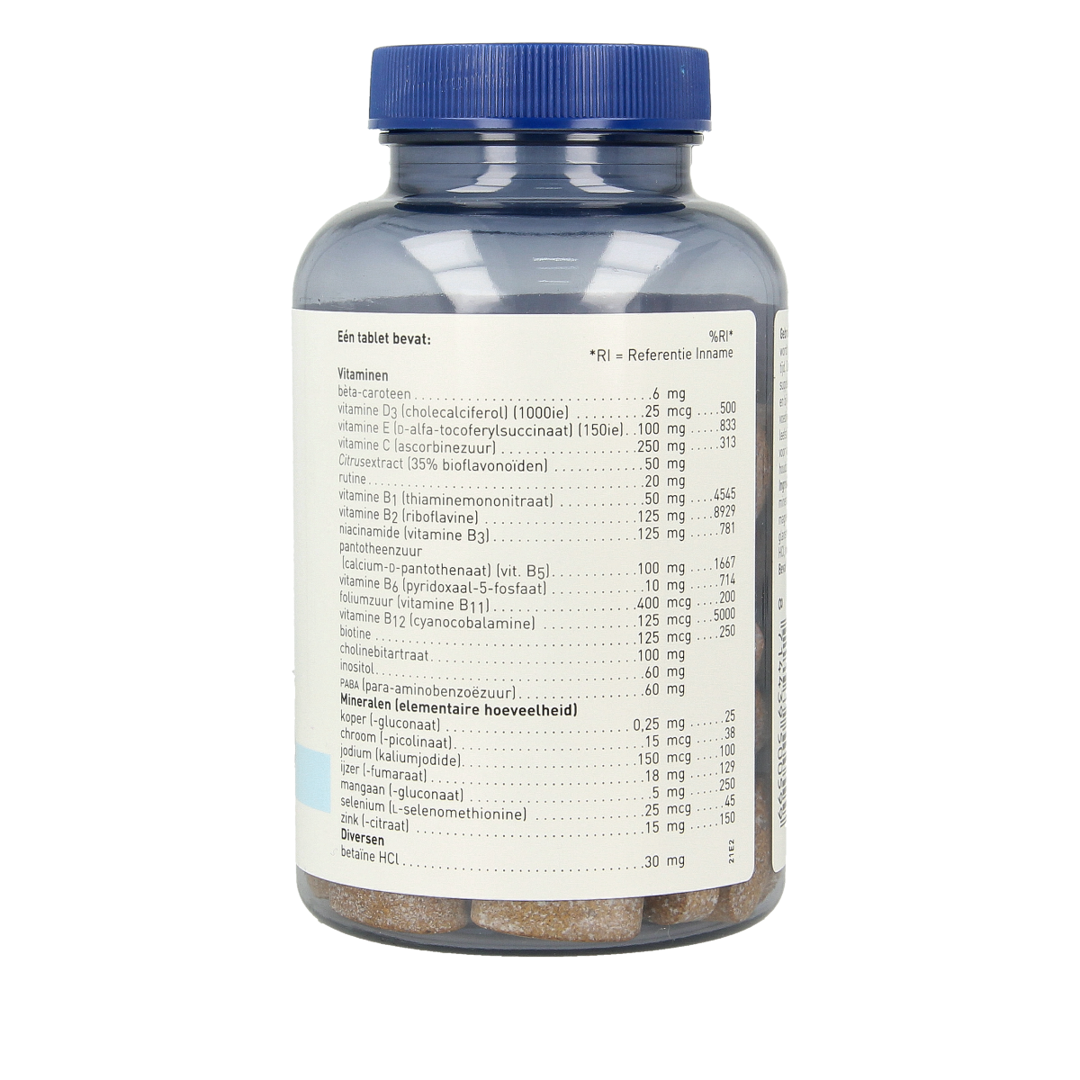 Orthica Multi Max multivitamin tablets in a bottle, dietary supplement for daily nutritional support, shown in the image.