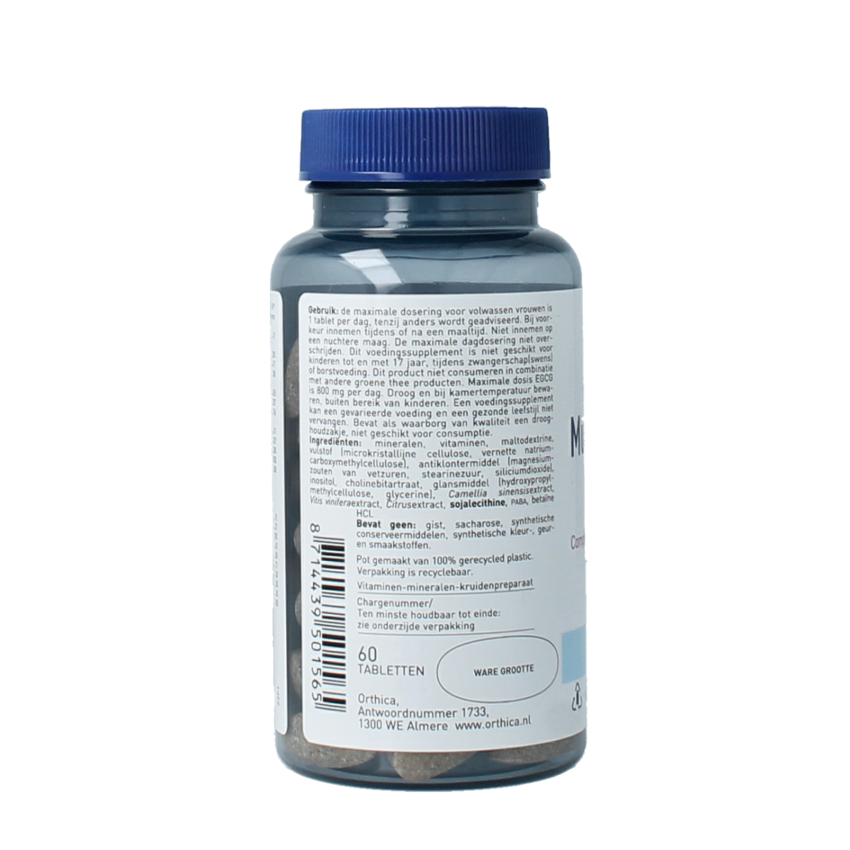 Orthica Multi Strata Fem multivitamin tablets in a bottle, designed for women's nutritional support