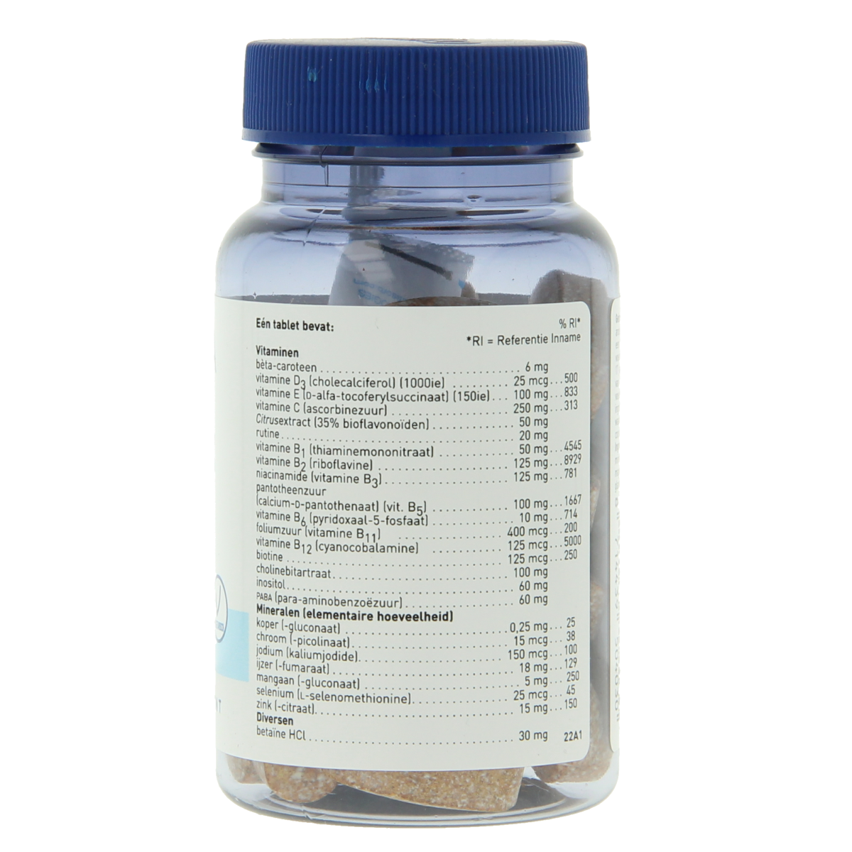 Orthica Multi Max multivitamin tablets showing the supplement packaging and tablets in blister pack format.