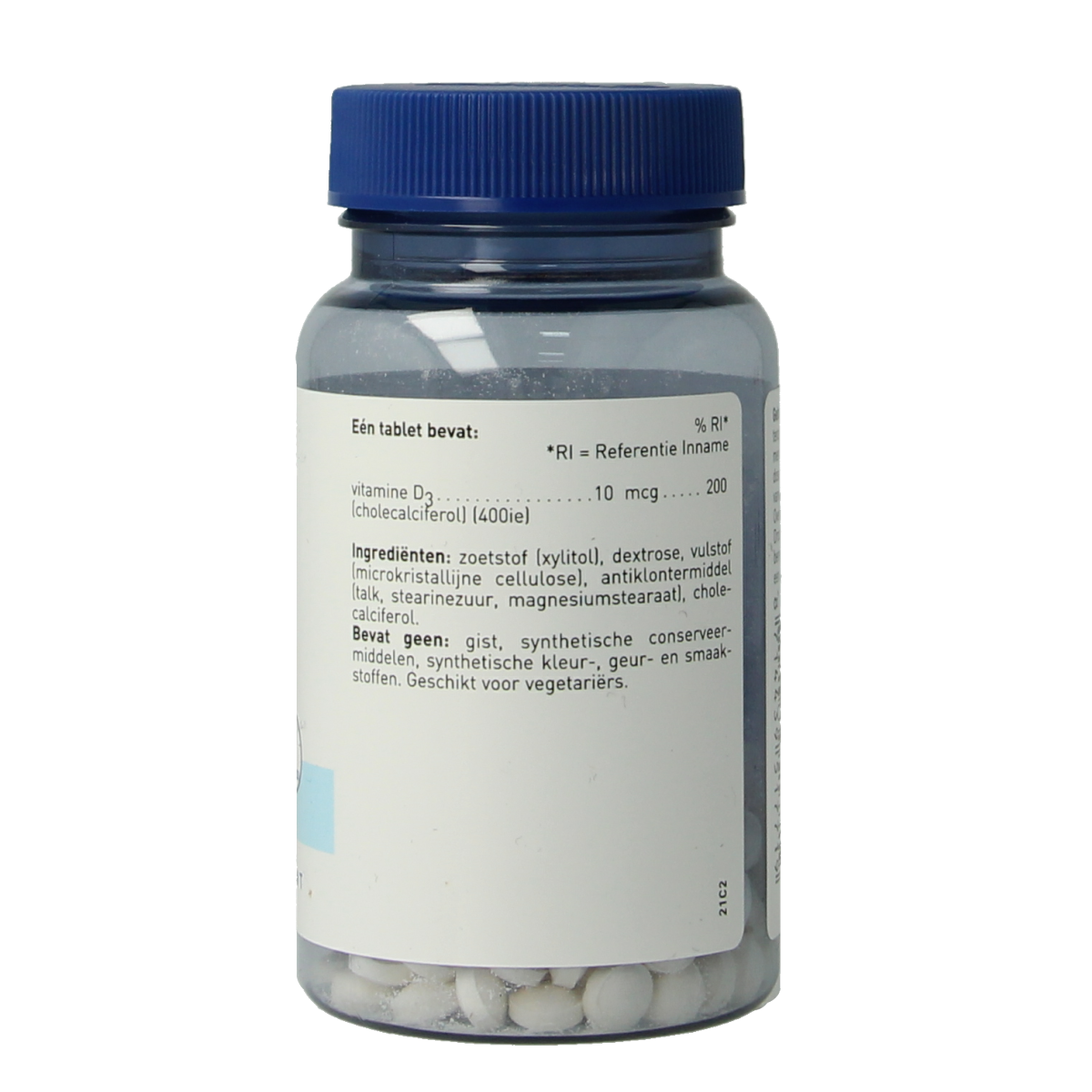 Orthica Vitamine D-10 bottle with 120 tablets, showing the label and packaging of the vitamin D supplement.