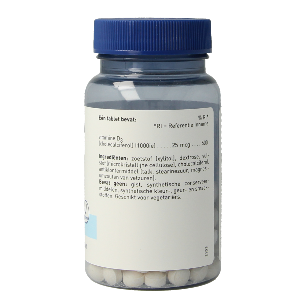 Orthica Vitamine D-25 supplement bottles with 120 tablets, showing the packaging and label for Vitamin D-25.