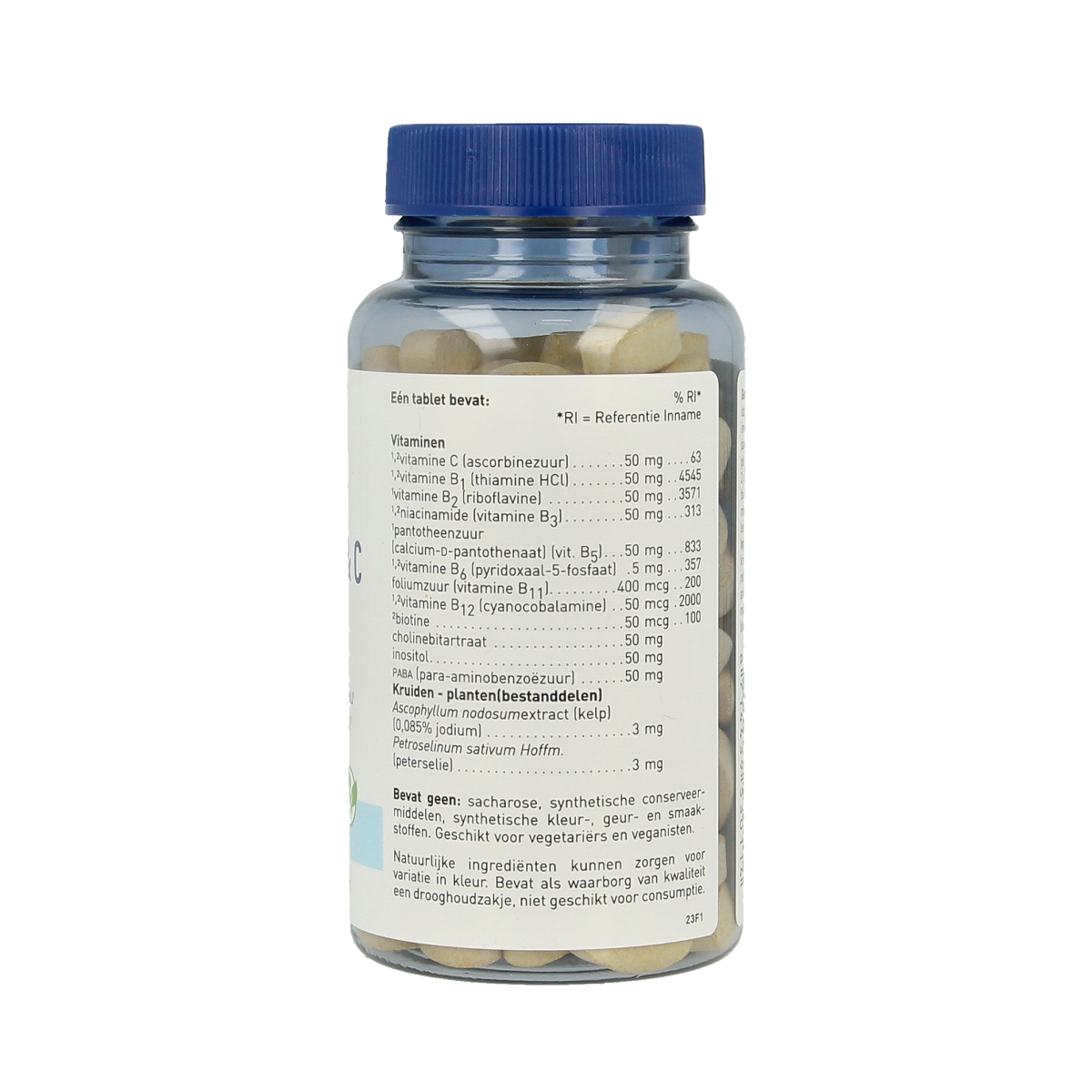 Orthica Balanced B50 & C multivitamin tablets in a bottle, designed to support overall health and vitamin balance.