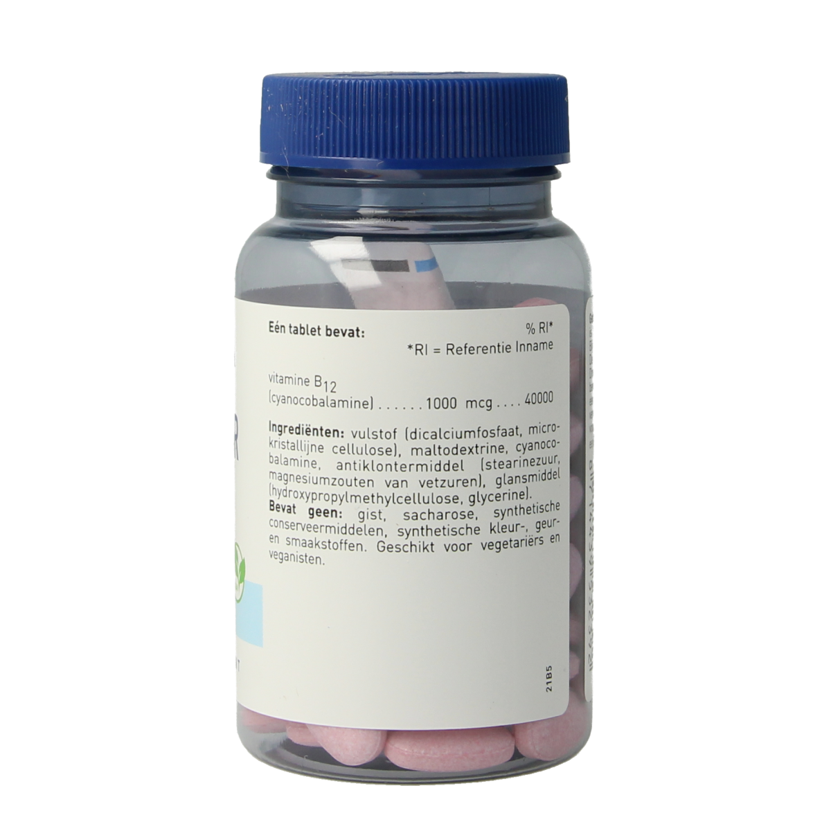 Orthica Vitamine B12 1000 SR supplement bottle with 90 tablets, showing the product label and packaging.