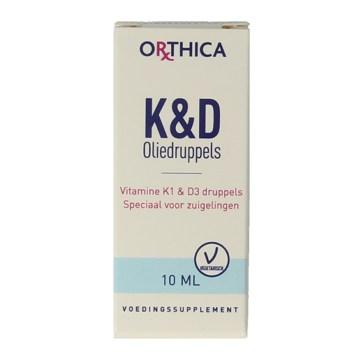 Orthica Vitamin K & D liquid supplement for infants in a 10ml bottle, multivitamin dietary supplement for babies.