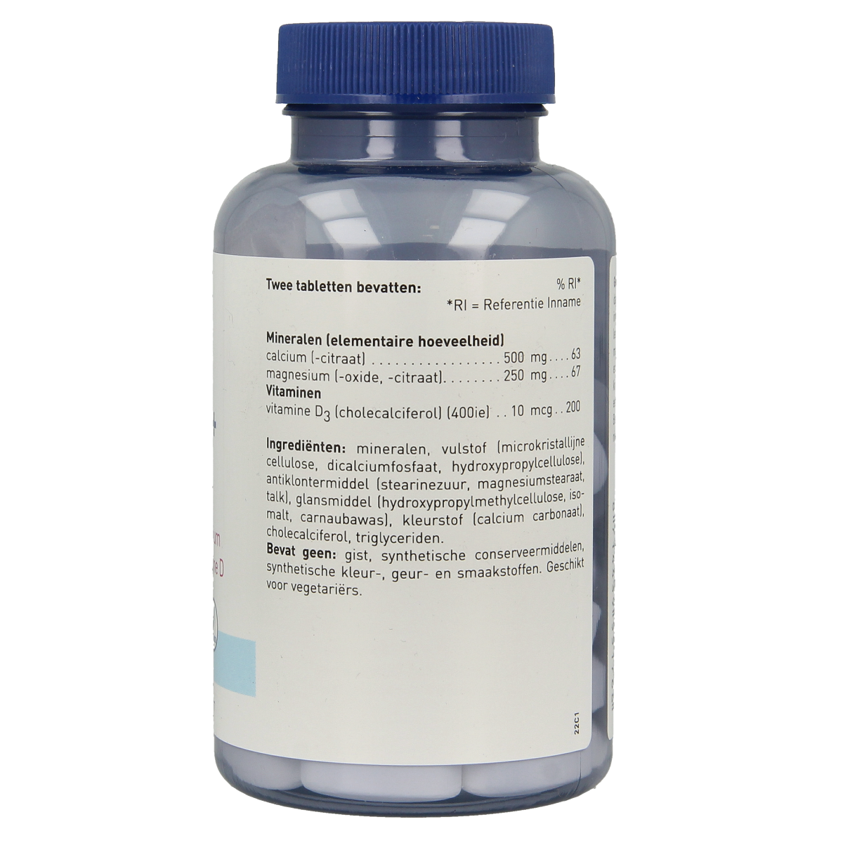 Orthica Cal Citraat mineral supplement in a bottle of 60 tablets, featuring dietary calcium citrate for bone health.