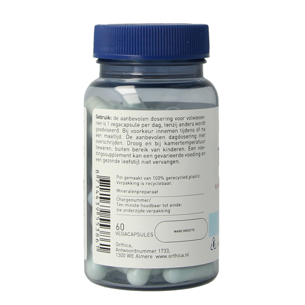 Orthica Tri Zink 25 mineral supplement capsules, multi-mineral blend for supporting immune health and overall wellness.