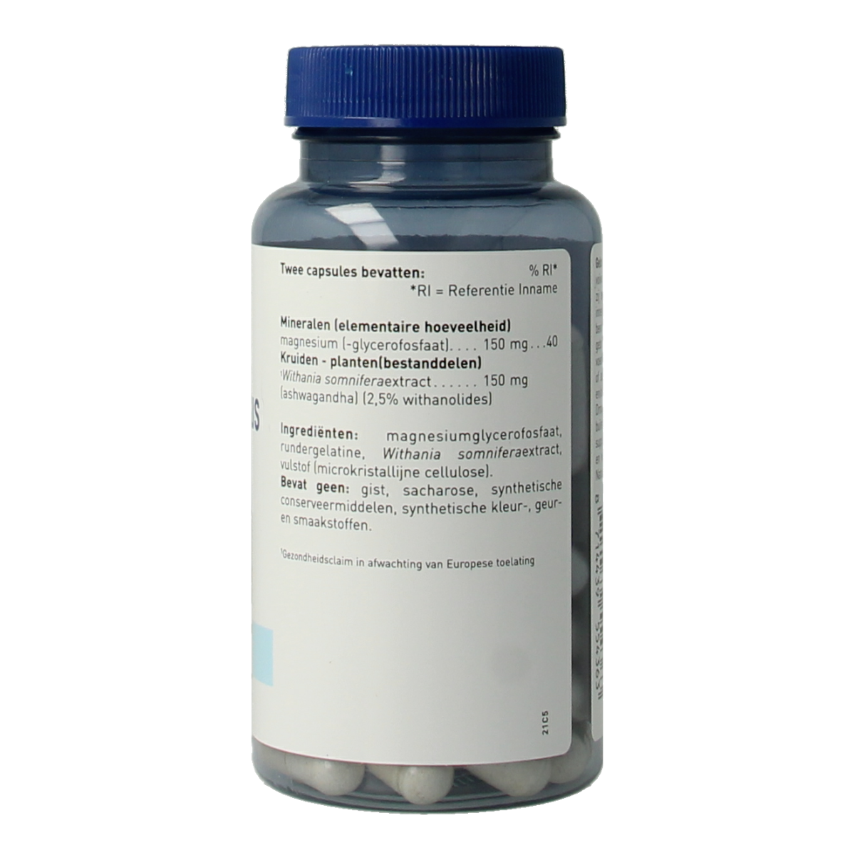 Orthica Magnesium Plus mineral supplement capsules, 60-count, showing the bottle and capsules on a white background.