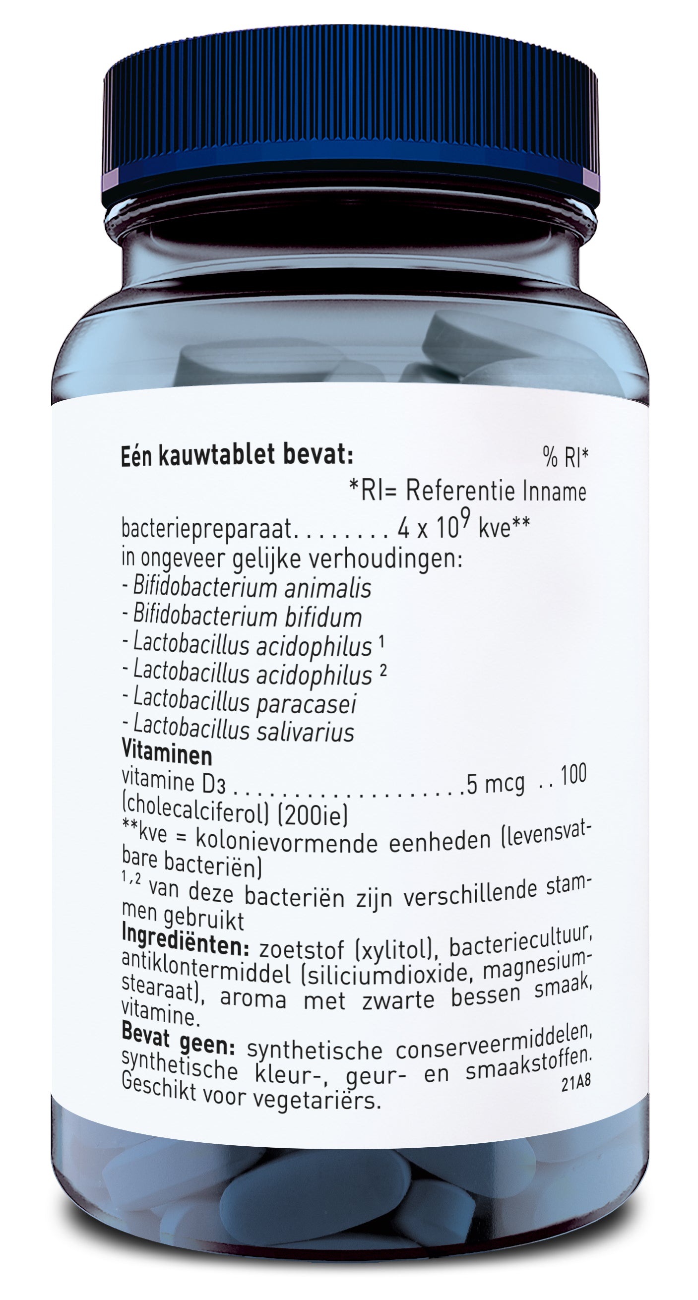 Orthica Dino Orthiflor micro-organismen tablets, showing the bottle with 30.00 tablets in clear packaging.