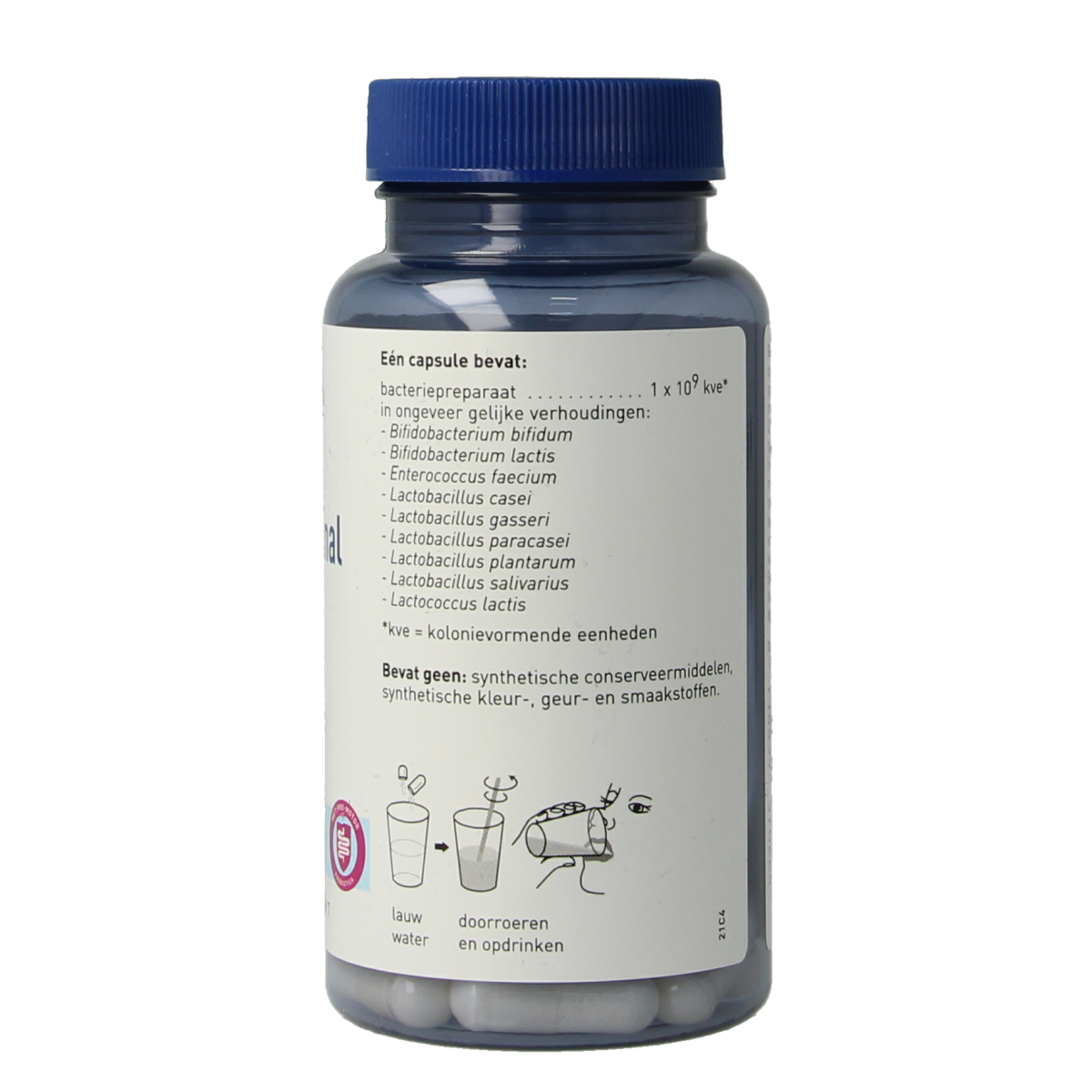 Orthica Orthiflor original capsules containing micro-organisms, displayed in a bottle with 60 capsules.