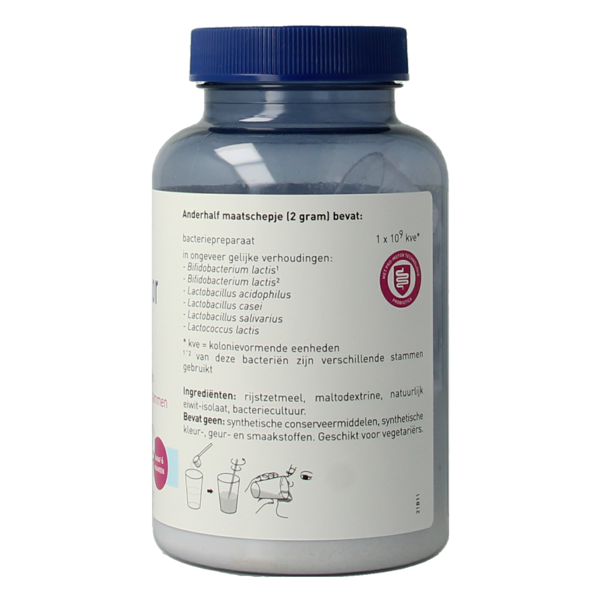 Orthica Dino Orthiflor probiotic micro-organisms supplement in 70g container, showing the product packaging and label.
