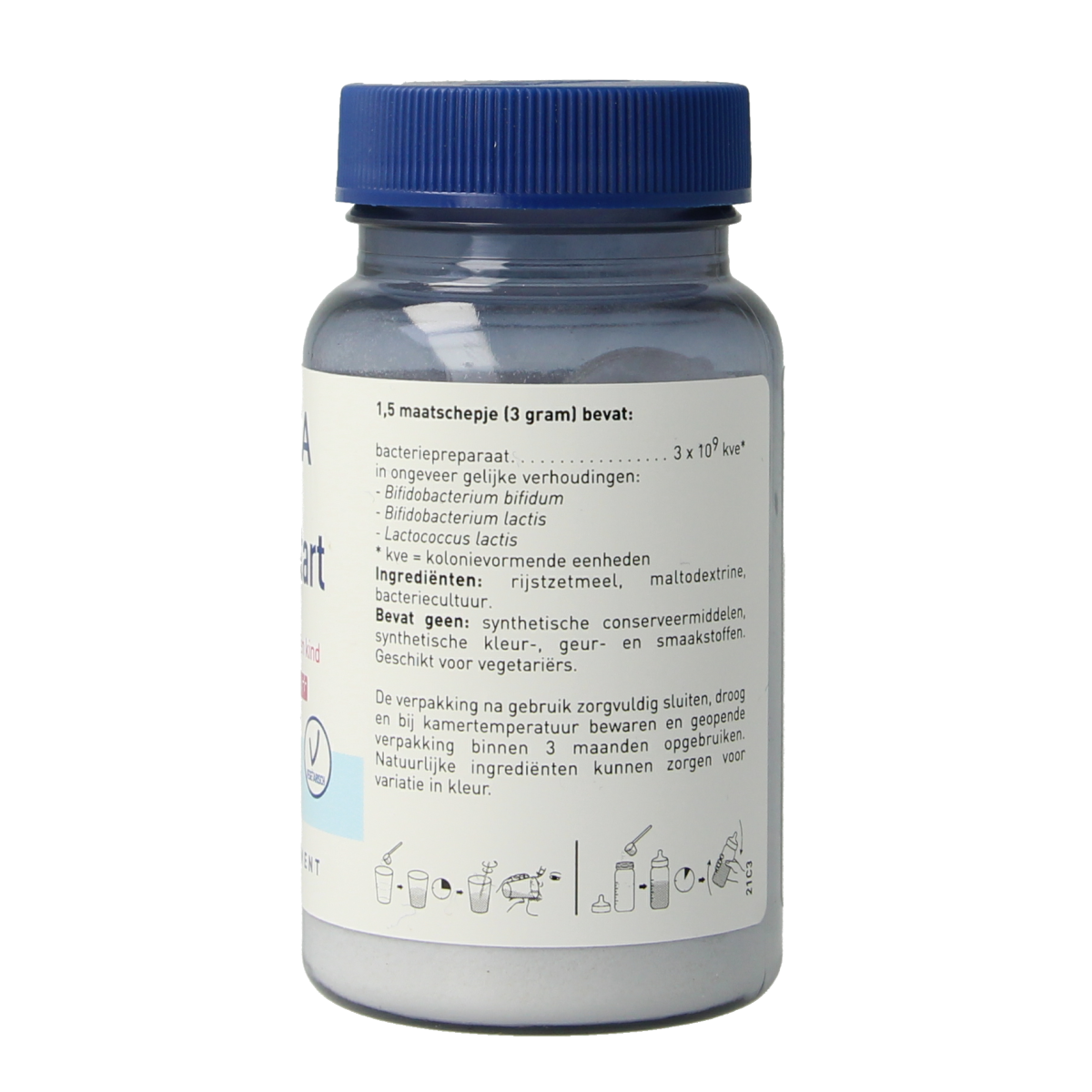 Orthica Orthiflor Start probiotic supplement with micro-organisms in a 42g container, featuring capsules for digestive health.