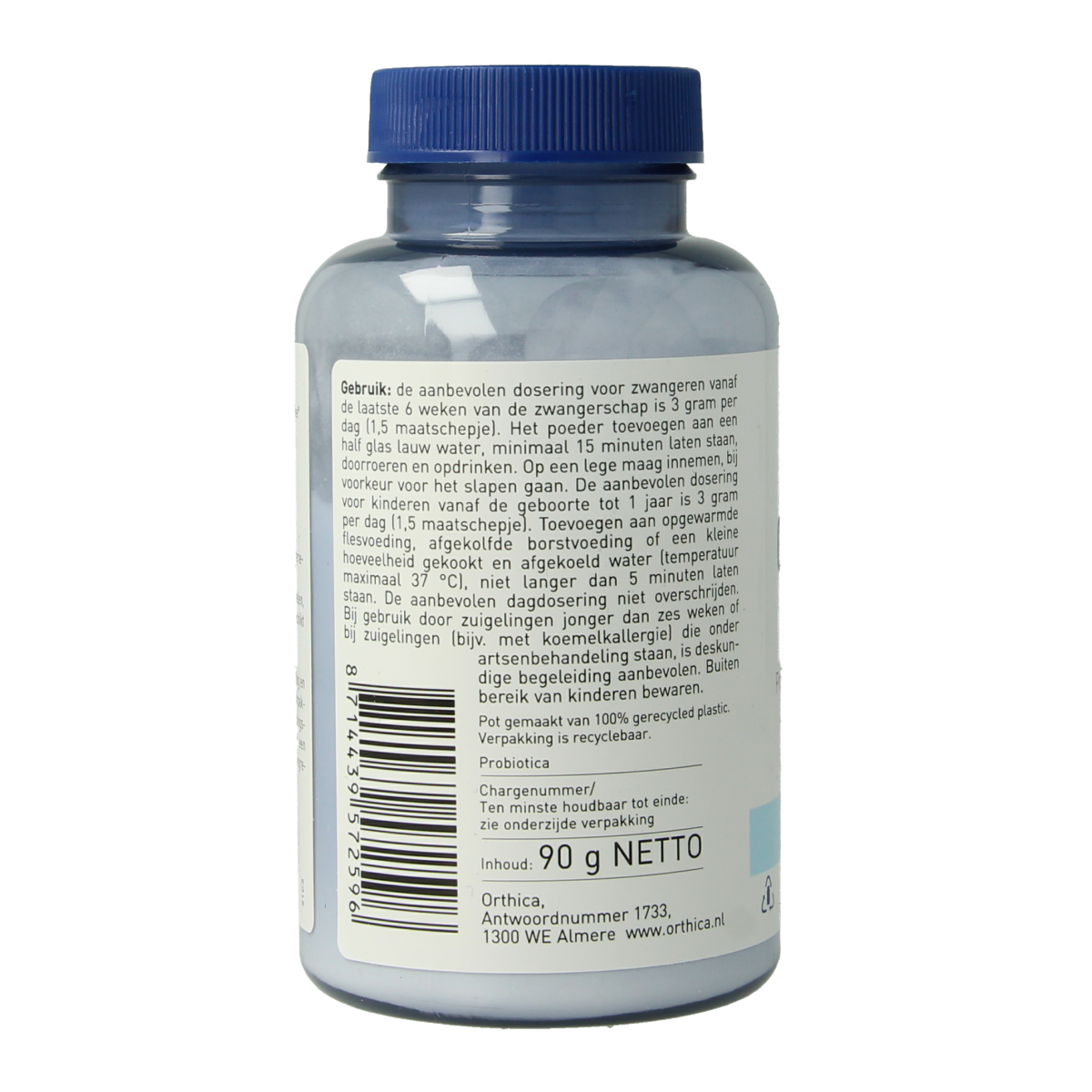 Orthica Orthiflor Start probiotic supplement with micro-organisms in a 90g package, shown in the image.
