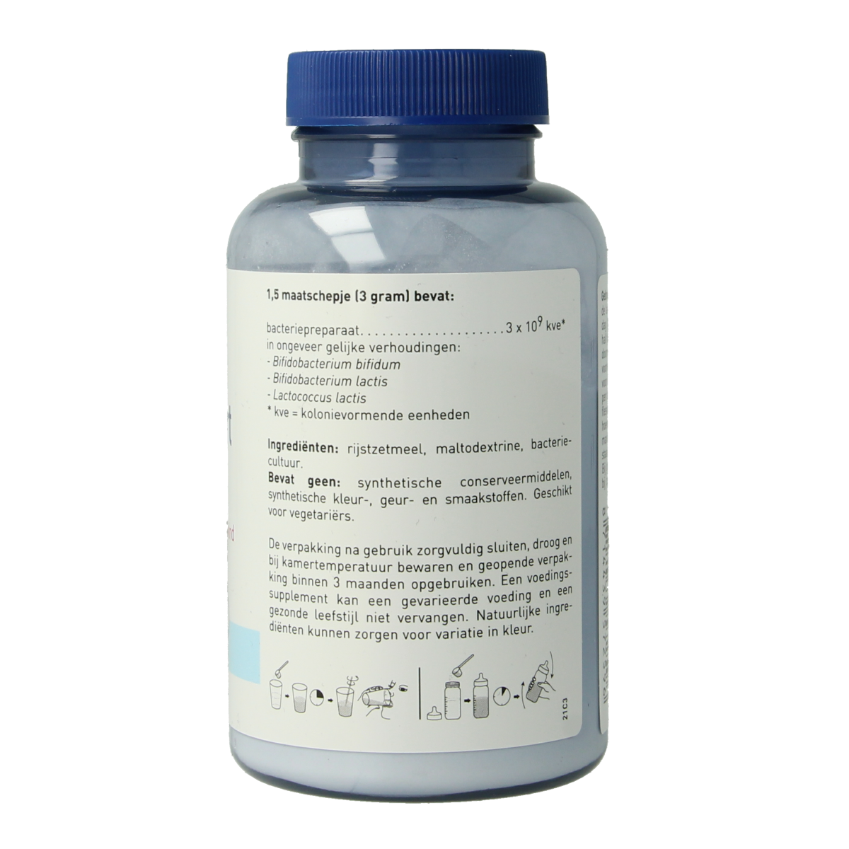 Orthica Orthiflor Start probiotic supplement with micro-organisms in a 90g package, designed to support digestive health.