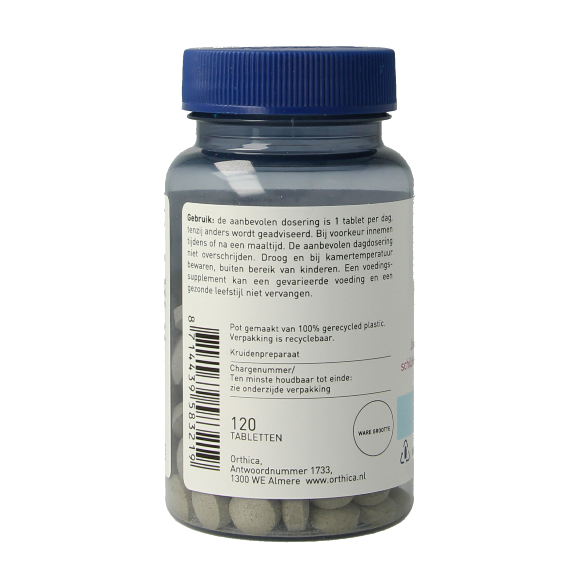 Orthica Kelp 150 mineral tablets, round and green, shown in blister pack, dietary supplement for thyroid and mineral support.