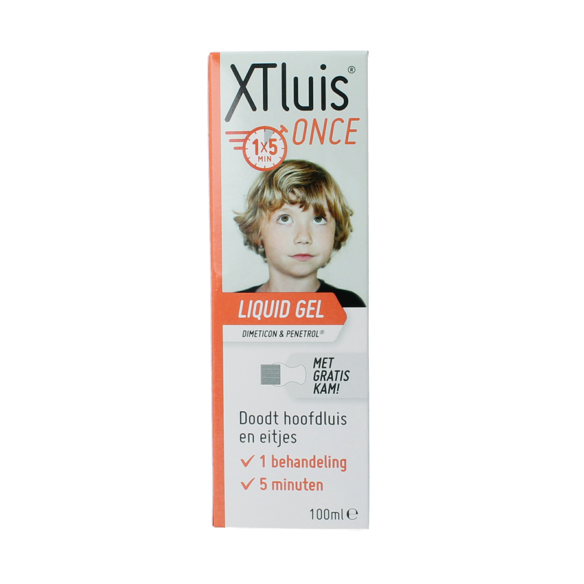 XT Luis Once gel met kam, 100ml, Haarverzorging product with a nozzle and comb for easy styling and hair care.