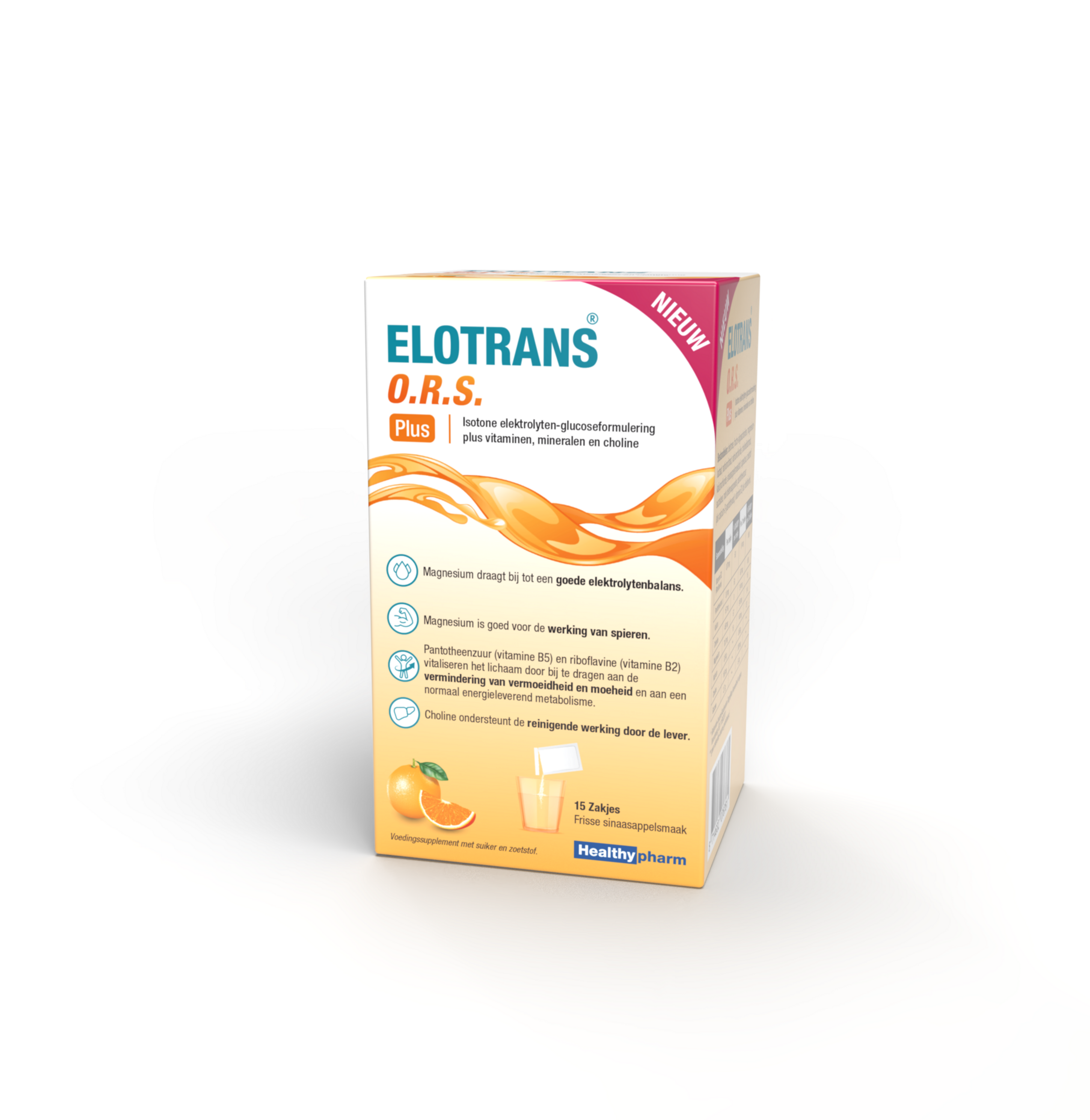 Elotrans O.R.S. Plus mineral electrolyte sachets, multi-mineral hydration powder in individual sachets, for rehydration and electrolyte balance.