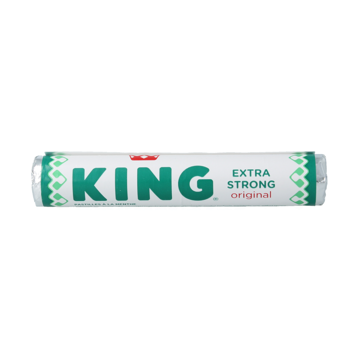 King Pepermunt extra strong snoepgoed in a 1.00 Rol, featuring bright mint candies with a strong peppermint flavor.