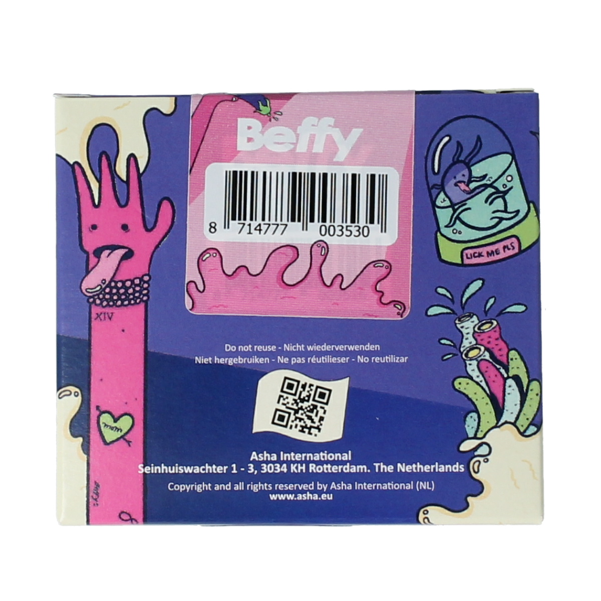 Beffy Beflapjes aroma aardbei, 3-pack, erotic product with pink and red strawberry scent, designed for intimate pleasure.
