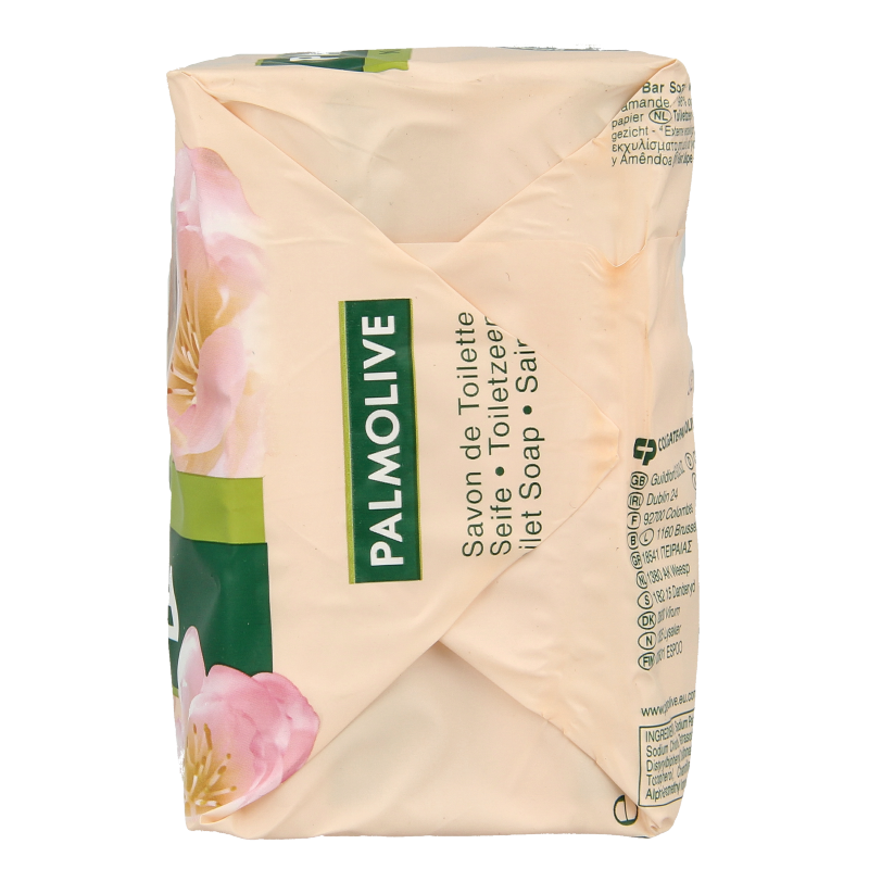 Set of four Palmolive Sensitive Almond soap bars, 90 grams each, with almond fragrance and smooth soap texture.