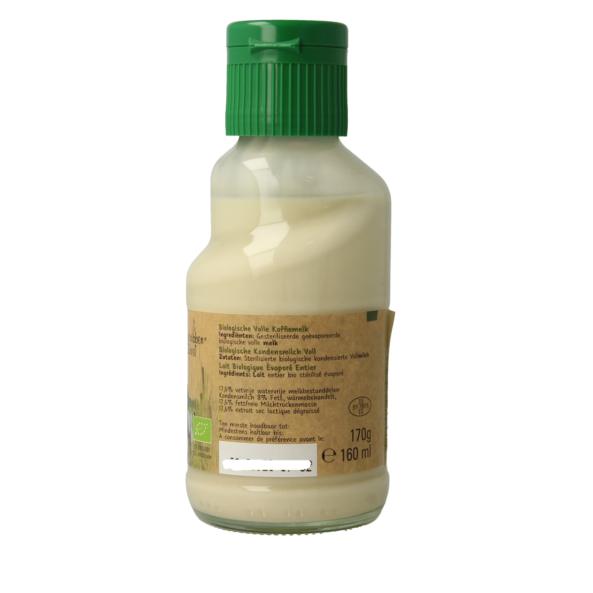 Weerribben bio koffiemelk in 160ml carton, creamy dairy for coffee and tea, natural and organic product.